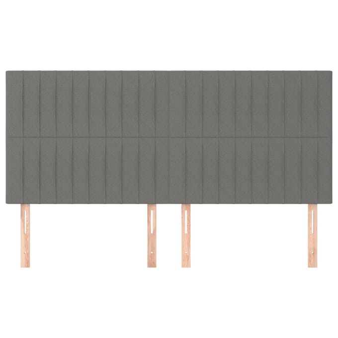 vidaXL - Hoofdbord - donkergrijs - 180x5x118/128 - cm - Stof