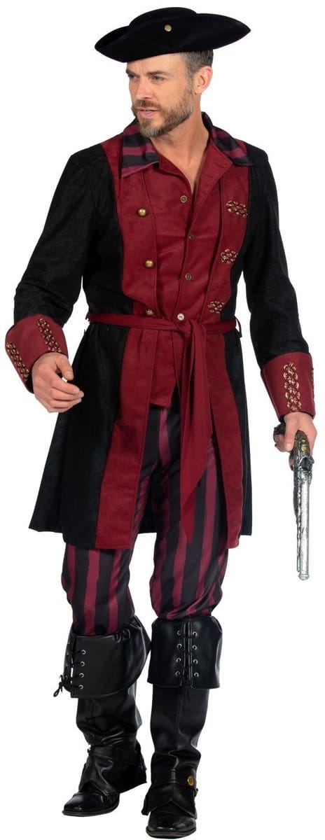 Piraat Kostuum Heren Burgundy Premium - Maat S