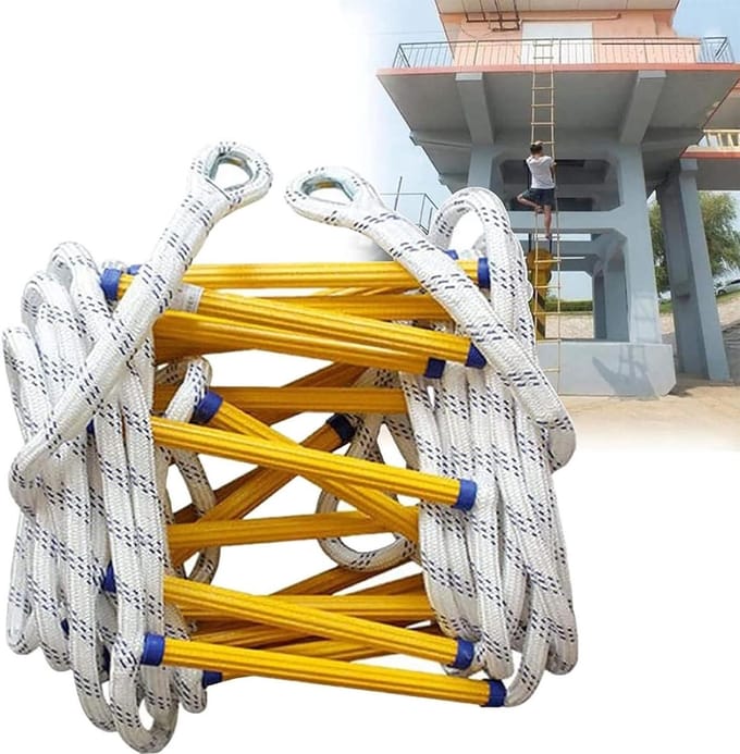 Noodladder - Evacuatietrap - Snelle Ontsnapping - Antislip Voetstappen - 8 meter - Zwart