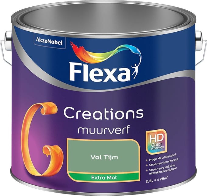 Flexa - Creations Muurverf Extra Mat - Vol Tijm - Mengverf - 2,5 L