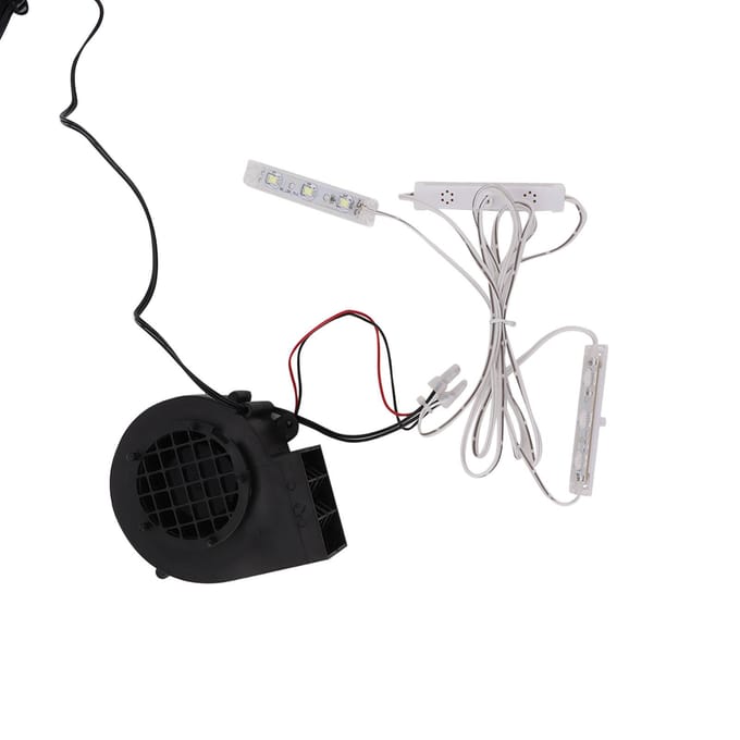 Opblaasbare Luchtblazer Kerst Opblaasbare Blaaspomp met 3 Witte LED Lampensets voor Buiten black