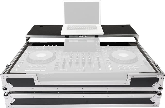 Magma DJ-Controller Workstation XDJ-AZ / XDJ-XZ, black/silver (Wheels) - DJ-controller case