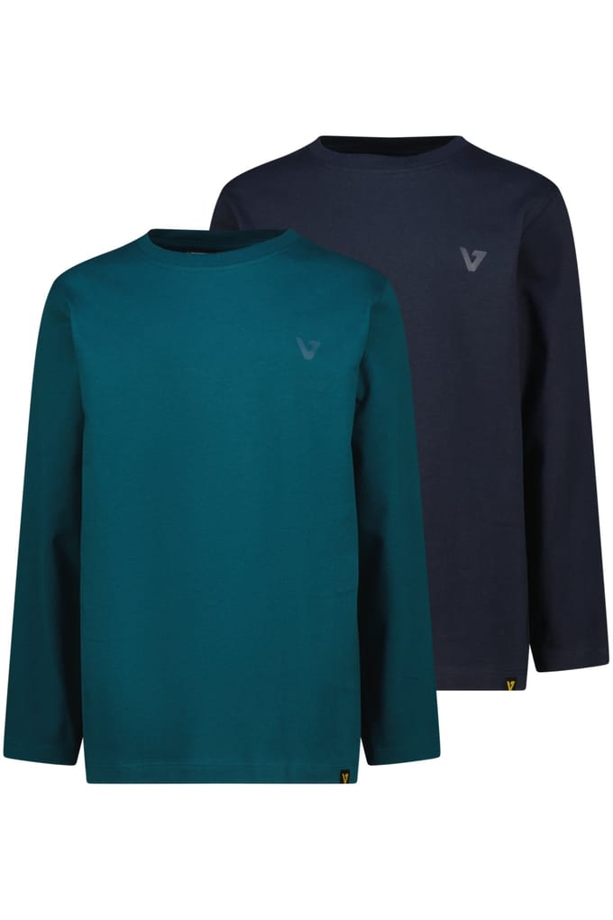 Vingino Boys Basic-ls-2pack T-shirt Dark Jungle Green Maat: 16 | T-Shirts Outlet | kids | Blauw