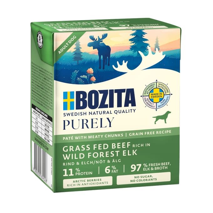 Voordeelpakket: 12x370g Bozita Purely Paté Moose nat hondenvoer