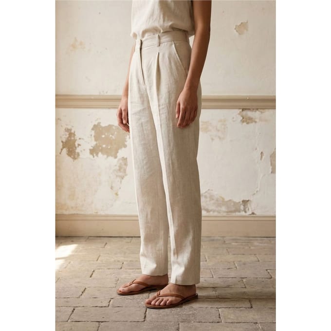 Hoge Taille Rechte Crepe Broeken