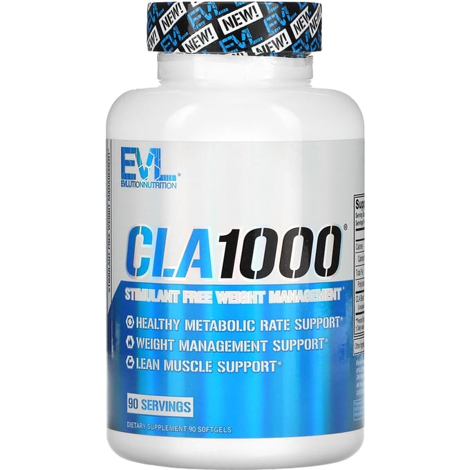 EVLution Nutrition, CLA1000, Stimulansvrij Gewichtsbeheer, 90 Softgels