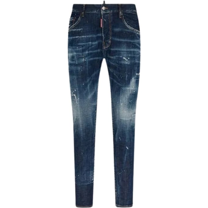 Dsquared2 Skater Jeans Destroyed Reinforced Patch Blauwe Jeans