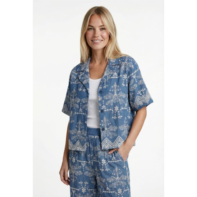 G-maxx - Maeva Blouse DenimMid Blue - Maat : L