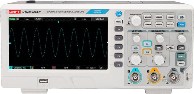 UNI-T UTD2102CL+ Serie - Digitale Oscilloscoop - 100 MHz - 500 MS/s