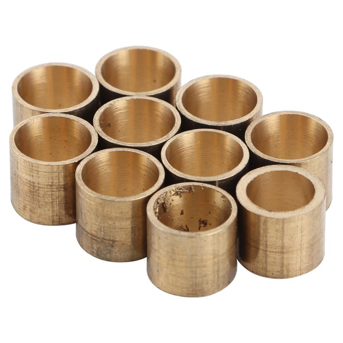 10 stuks Biljart Keu Messing Tip Snooker Koperen Pool Ferrule Reparatiegereedschap Accessoires 9MM Zonder Tanden beige