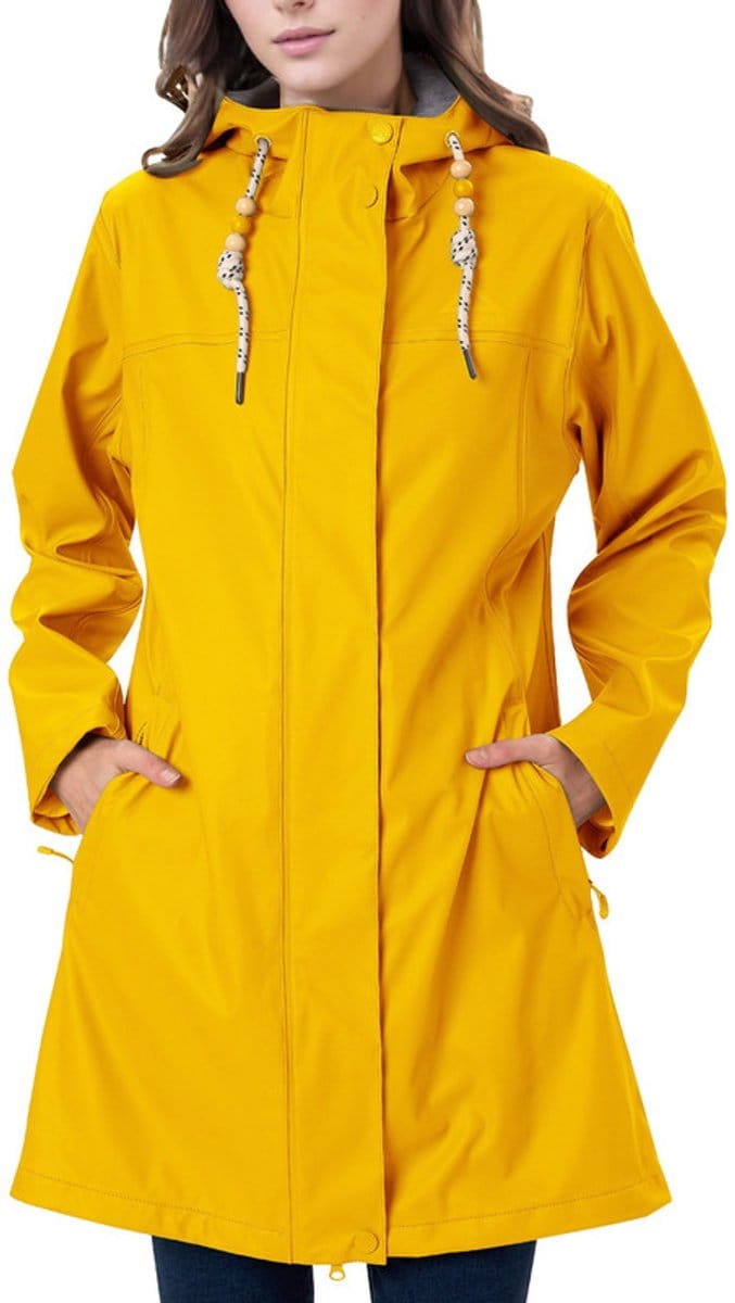 Daity Regenjas dames parka | waterdichte PU jas met capuchon voor regen - Maat S