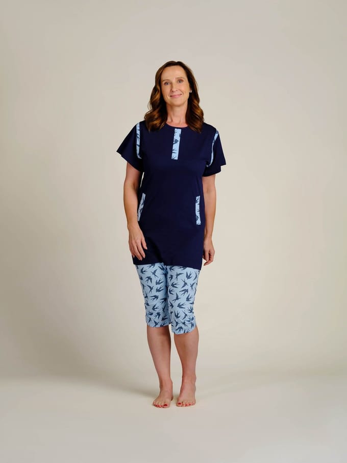 Dames dessin hansop | Ritssluiting | Pyjama | Topkwaliteit | Marine | S