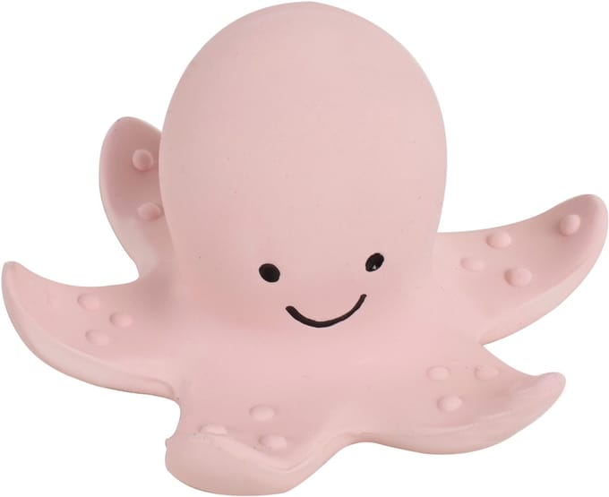 TIKIRI Mijn Eerste Oceaandiertje - Octopus - Natuurlijk Rubber - Met Belletje - 0 Jaar