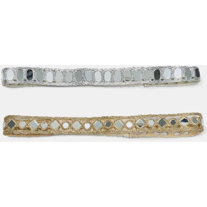 Stradivarius Set van 2 haarbanden met spiegeltjes  Goud OS