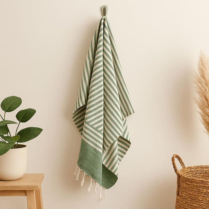 Katoenen Pario Plaid - 100x180 cm - Picknickgroen