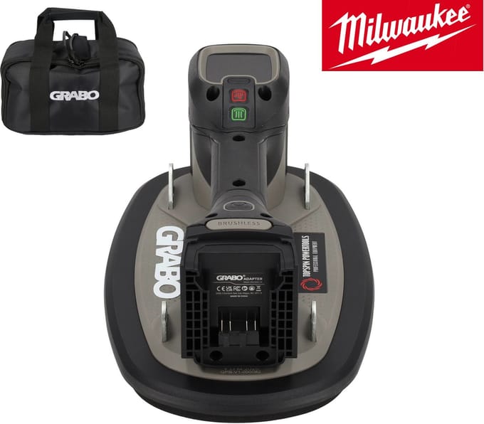 Grabo Pro Brushless in Tas - met Milwaukee 18V Accu aansluiting - 120 kg hefvermogen