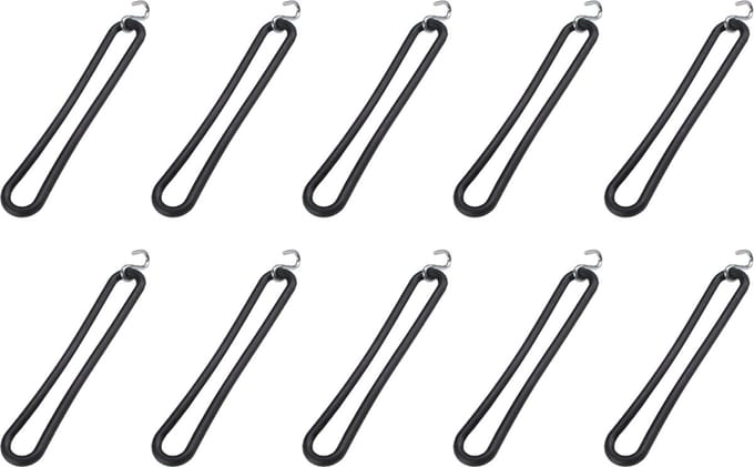 10 x Spanelastiek TIR carrosserie rubber 25 cm met s-haak, uv-bestendig