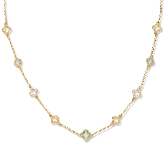 Collier 55cm Bloem Blauw CZ 925GP
