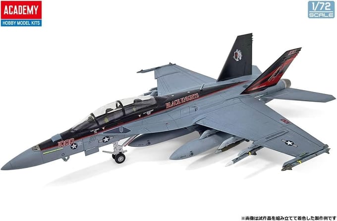 Academy Modelbouwpakket Militaire voertuigen - 12577 USN F/A-18F - VFA-154 Black Knights Plastic - 1:72 - Modelbouw
