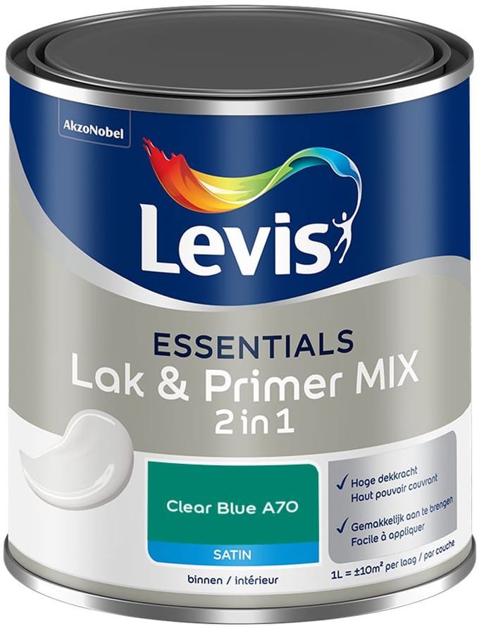 Levis - Essentials Lak & Primer Mix - Clear Blue A70 - Mengverf - 1 L