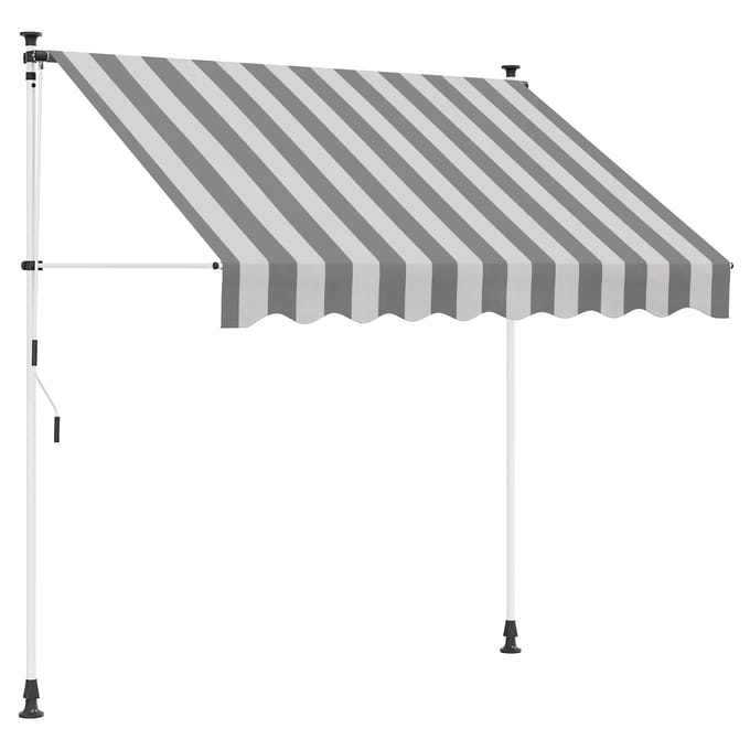 vidaXL Handmatig uitschuifbare luifel Antraciet en Wit 150 cm