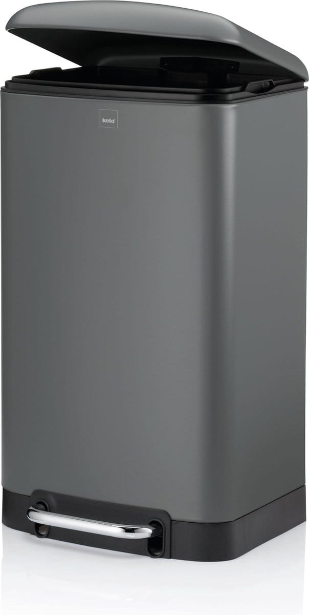 Afvalemmer, RVS, Antraciet, 30 L - Kela | Davino