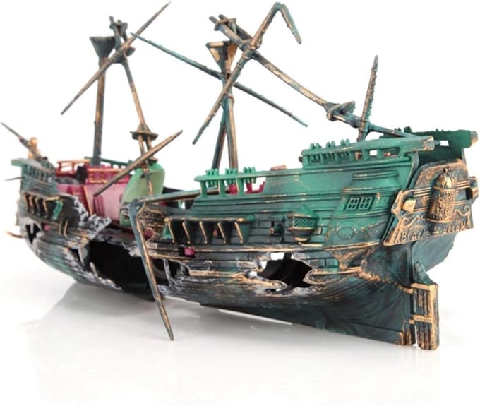 Aquarium Decoratie – Gebroken Schip – 24.5*13 cm