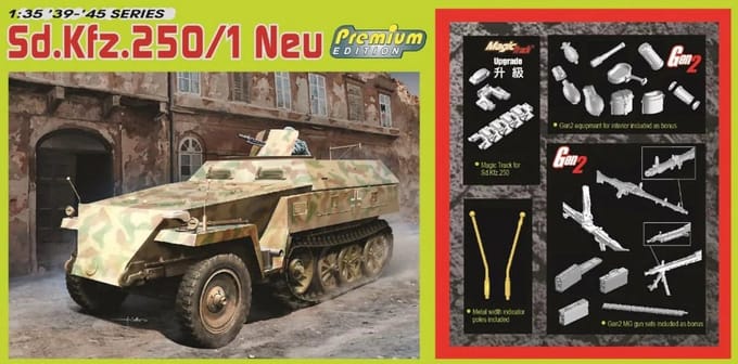 Dragon Modelbouwpakket Militaire voertuigen - 6476 Sd.Kfz. 250/1 NEU - Premium Edition Plastic - 1:35 - Modelbouw