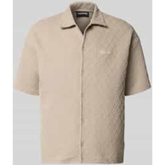 modern fit vrijetijdsoverhemd met gestikt logo model 'Jovren'