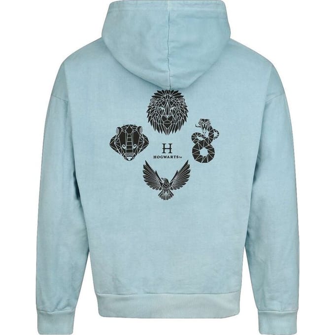 Harry Potter Trui met capuchon - Hogwarts - Oversize - M tot L - lichtblauw