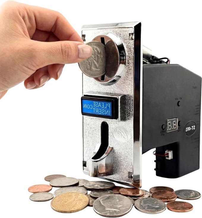Muntentester - Muntenzoeker Validator - Automatisering Projecten - 8-kanaals Programmeerbaar - 1 Inch LCD - Zwart