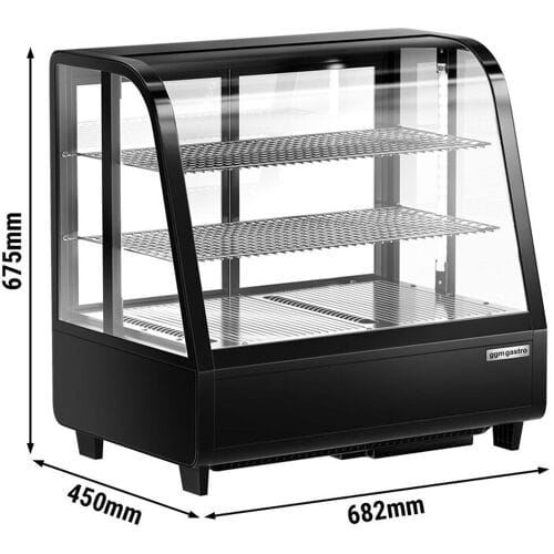 GGM Gastro Koelvitrine - tafelmodel - 100 liter - 682mm - schuifdeuren - gebogen ruit - met 2 schappen