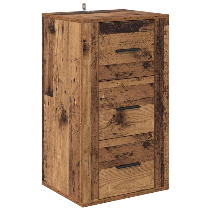 vidaXL - Dressoir - Oudhout - 40 - x - 33 - x - 70 - cm - Bewerkt - hout