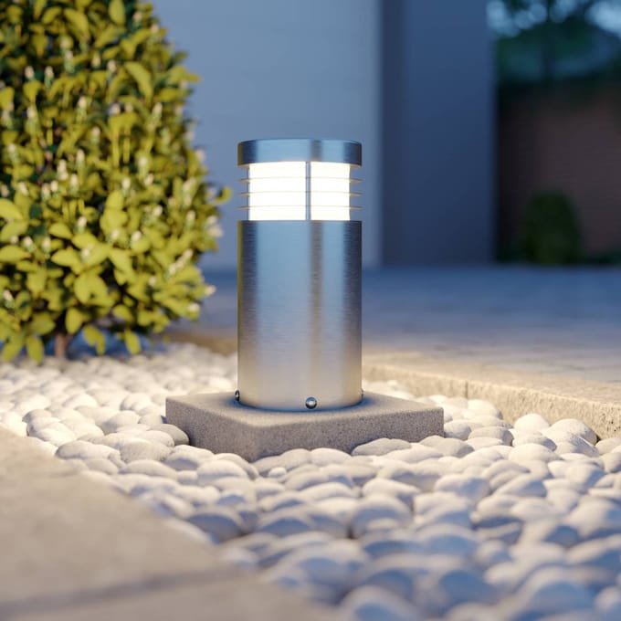 Arcchio - buitenlamp - 1licht - Roestvrij staal - H: 22.8 cm - E27 - roestvrij staal
