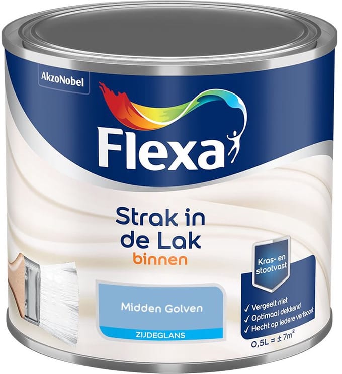 Flexa - Strak In De Lak Binnenlak Zijdeglans - Midden Golven - Mengverf - 500 Ml