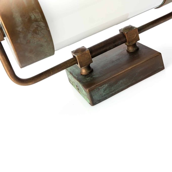 Moretti Luce Buitenwandlamp Silindar 3356, messing antiek/opaal