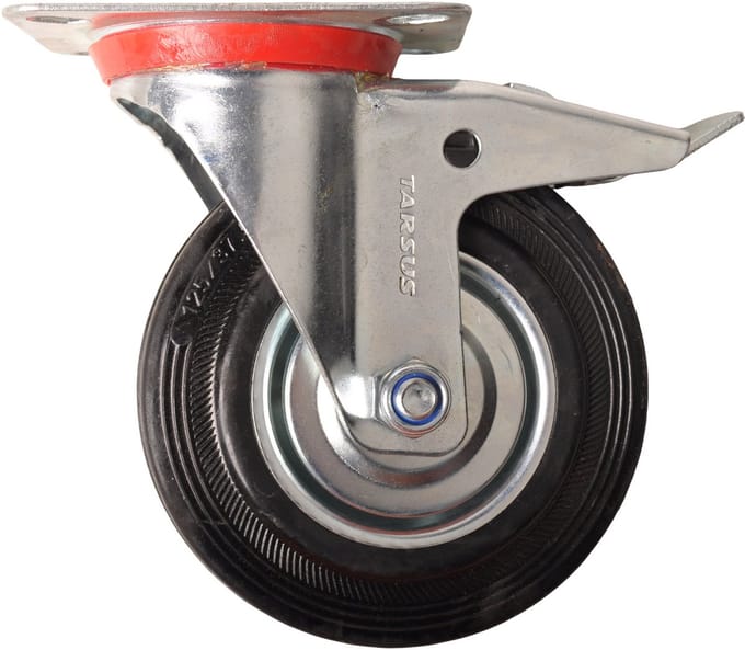 Zwenkwiel met rem - 100 kg - totale hoogte: 150 mm