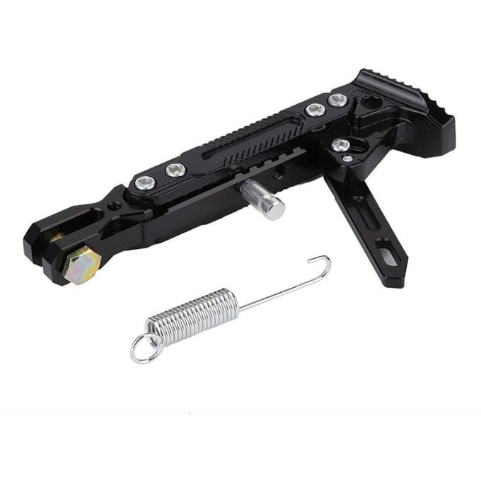 Motorfiets Universele Aluminiumlegering Verstelbare Standaard Voet Zijstandaard Statiefhouder black