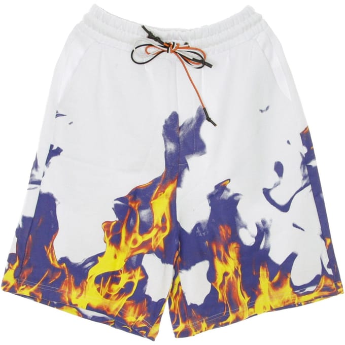Multi Flames witte trainingsbroek voor heren