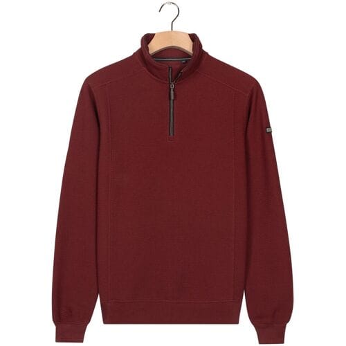Baileys Trui Sweat Half Zip Hi-Low Structure Uni Color Deep Mauve / male