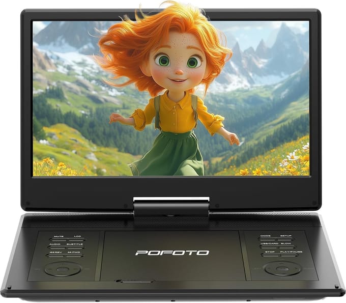 Draagbare DVD speler - Portable DVD speler - Met USB en Accu - Voor in Auto - Multimediaunit