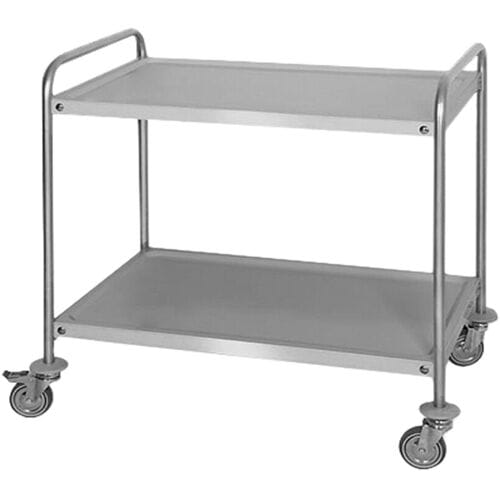 GGM Gastro Servierwagen - 1000x600mm - mit 2 Abstellflächen Zilver