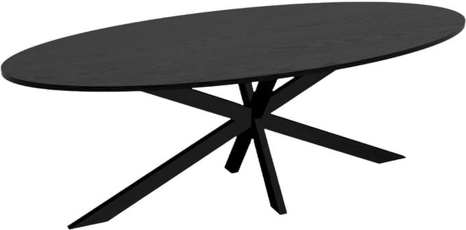 Eettafel ovaal 240cm Rato zwart ovale eettafel MDF eetkamertafel