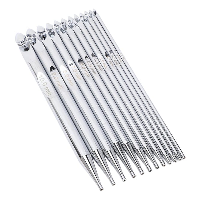 Verwisselbare Rondbreinaalden Set 12 Stuks Haaknaald 3mm tot 10mm Multifunctioneel white