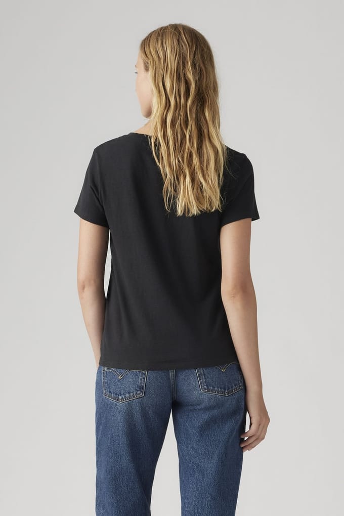 Levi's Perfect Slub V-neck Tee Black Größe: M | Hemden Outlet | Damen | Schwarz