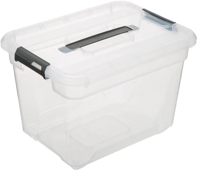 5Five Opbergkist met deksel - Solutions Box - 18 liter - 39x29x27 cm - kunststof - transparant