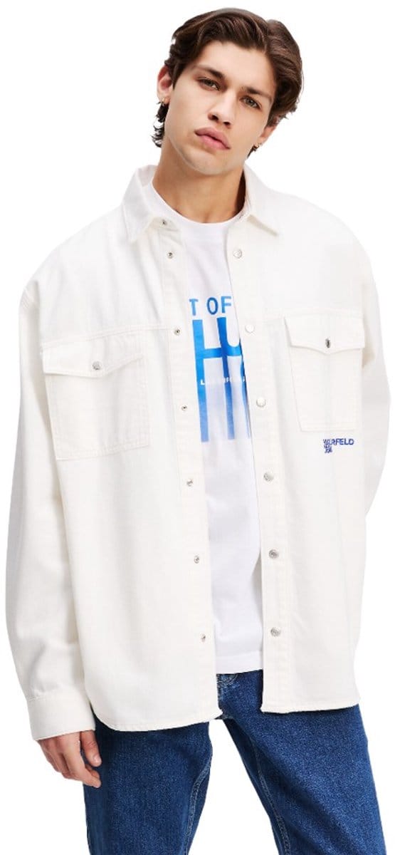 Karl Lagerfeld Jeans Out Of Blue Overshirt Wit M Man