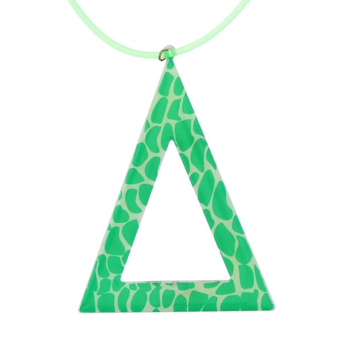 Behave - Ketting met Groene Hanger - Driehoek Design - Trendkleur Look