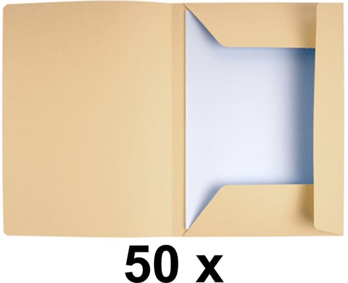 50 x Dossiermappen Exacompta Super - A4 - Beige - extra stevig 250gr/m - FSC