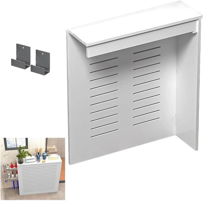 Radiatorbekleding Plank - Decoratieve Kast - Verbergen Apparatuur - Verdikte PVC Plaat - 70x70cm - Wit